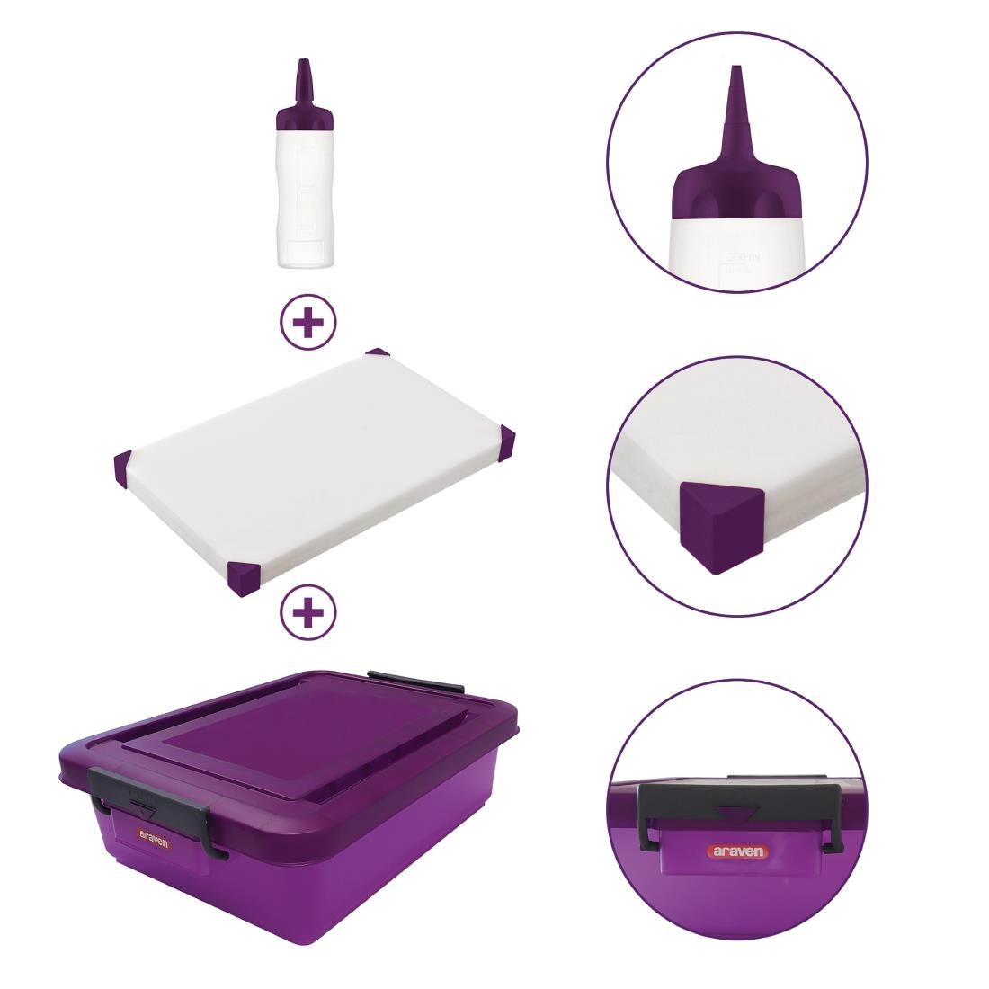 FP934 Araven Anti-Allergic Food Prep Kit Purple JD Catering Equipment Solutions Ltd