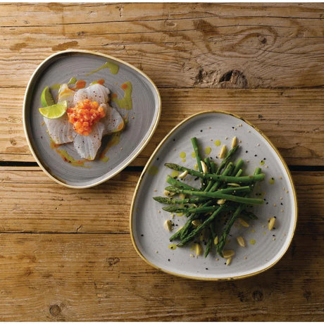 FR030 Churchill Stonecast Barley White Triangle Walled Chefs Plate 260mm (Pack of 6) - JD Catering Equipment Solutions Ltd