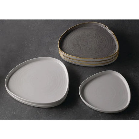 FR030 Churchill Stonecast Barley White Triangle Walled Chefs Plate 260mm (Pack of 6) - JD Catering Equipment Solutions Ltd