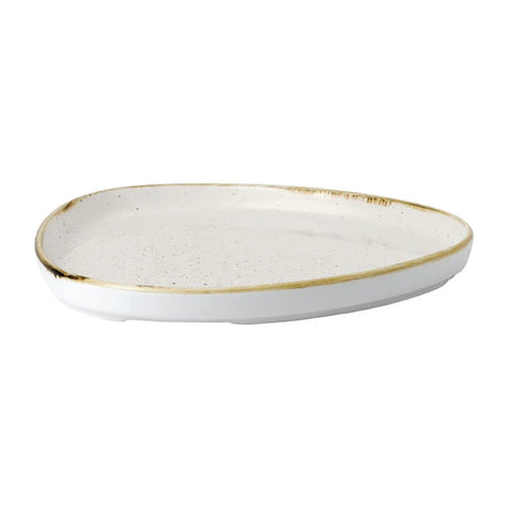 FR031 Churchill Stonecast Barley White Triangle Walled Chefs Plate 200mm (Pack of 6) - JD Catering Equipment Solutions Ltd