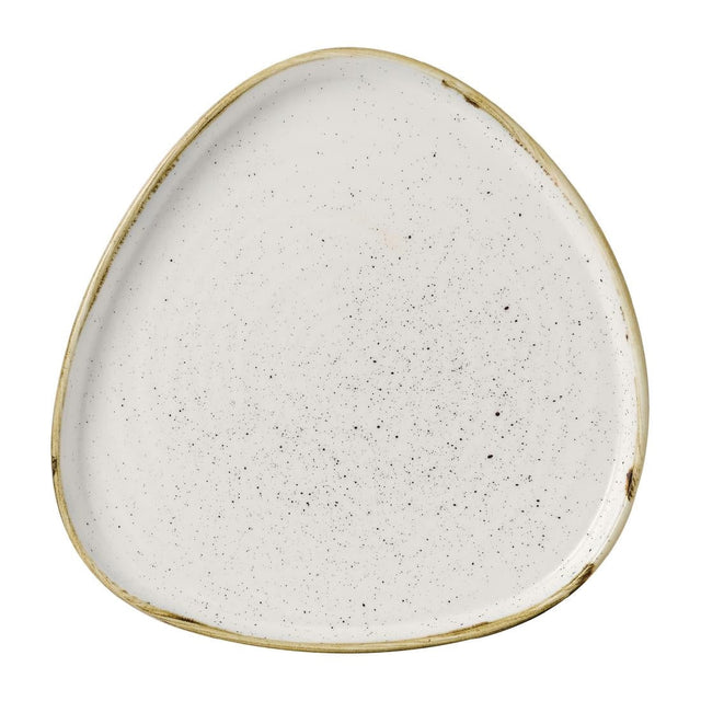 FR031 Churchill Stonecast Barley White Triangle Walled Chefs Plate 200mm (Pack of 6) JD Catering Equipment Solutions Ltd