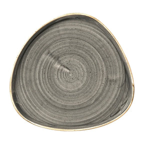 FR032 Churchill Stonecast Grey Triangle Walled Chefs Plate 260mm (Pack of 6) - JD Catering Equipment Solutions Ltd