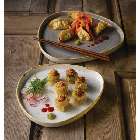 FR033 Churchill Stonecast Grey Triangle Walled Chefs Plate 200mm (Pack of 6) - JD Catering Equipment Solutions Ltd