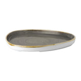FR033 Churchill Stonecast Grey Triangle Walled Chefs Plate 200mm (Pack of 6) JD Catering Equipment Solutions Ltd