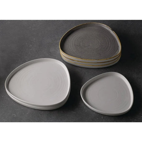 FR033 Churchill Stonecast Grey Triangle Walled Chefs Plate 200mm (Pack of 6) - JD Catering Equipment Solutions Ltd