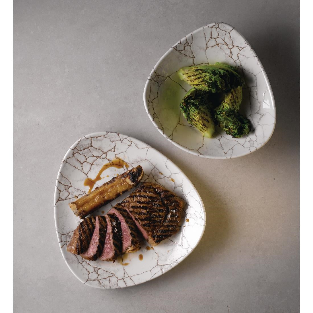 FR060 Churchill Studio Prints Kintsugi Agate Grey Lotus Plate 228mm (Pack of 12) JD Catering Equipment Solutions Ltd