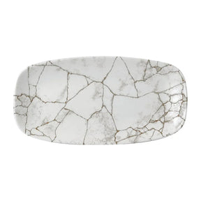 FR065 Churchill Studio Prints Kintsugi Agate Grey Chefs Oblong Plate 298 x 152mm (Pack of 12) - JD Catering Equipment Solutions Ltd