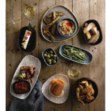 FR065 Churchill Studio Prints Kintsugi Agate Grey Chefs Oblong Plate 298 x 152mm (Pack of 12) JD Catering Equipment Solutions Ltd