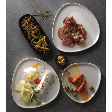 FR070 Churchill White Triangle Walled Chefs Plate 260mm (Pack of 6) - JD Catering Equipment Solutions Ltd