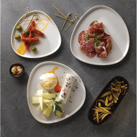 FR070 Churchill White Triangle Walled Chefs Plate 260mm (Pack of 6) - JD Catering Equipment Solutions Ltd