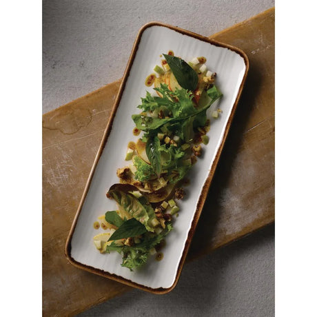 FR079 Dudson Harvest Natural Organic Coupe Rect Platter 349 x 158mm (Pack of 6) - JD Catering Equipment Solutions Ltd
