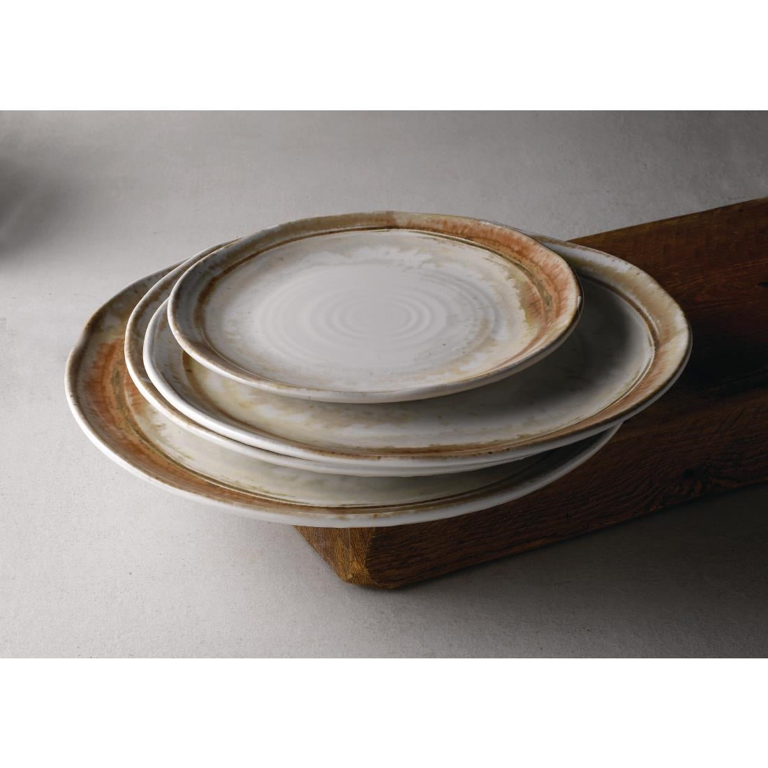 FR096 Dudson Sandstone Organic Coupe Flat Plate 317mm (Pack of 6) JD Catering Equipment Solutions Ltd