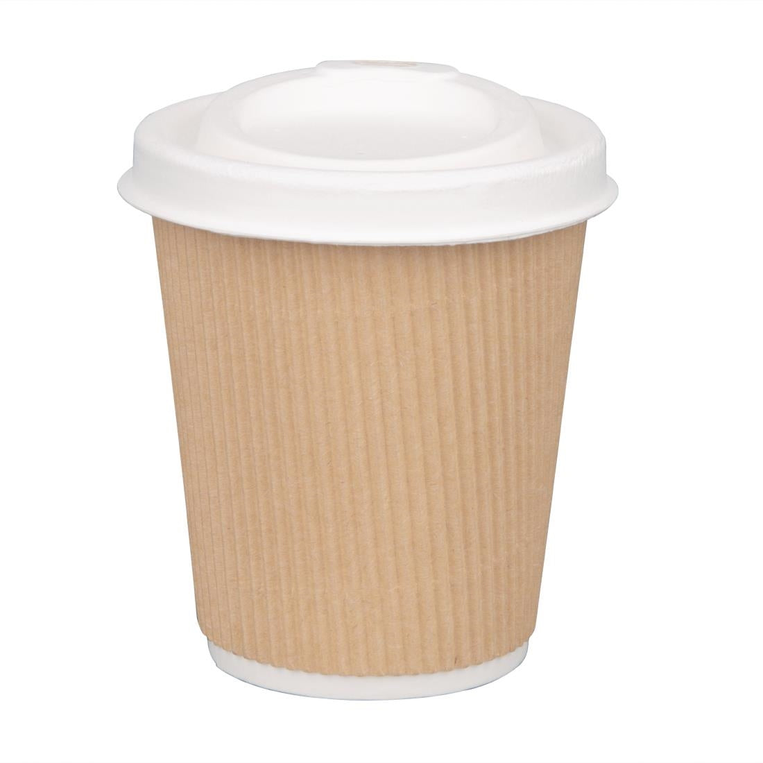 FS060 Fiesta Compostable Bagasse Coffee Cup Lids 225ml / 8oz (Pack of 1000) JD Catering Equipment Solutions Ltd