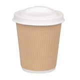 FS060 Fiesta Compostable Bagasse Coffee Cup Lids 225ml / 8oz (Pack of 1000) JD Catering Equipment Solutions Ltd