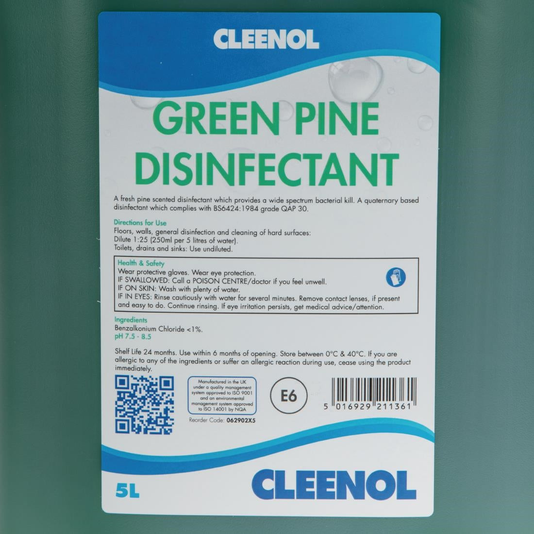 FS086 Cleenol Green Pine Disinfectant 5Ltr (Pack of 2) JD Catering Equipment Solutions Ltd