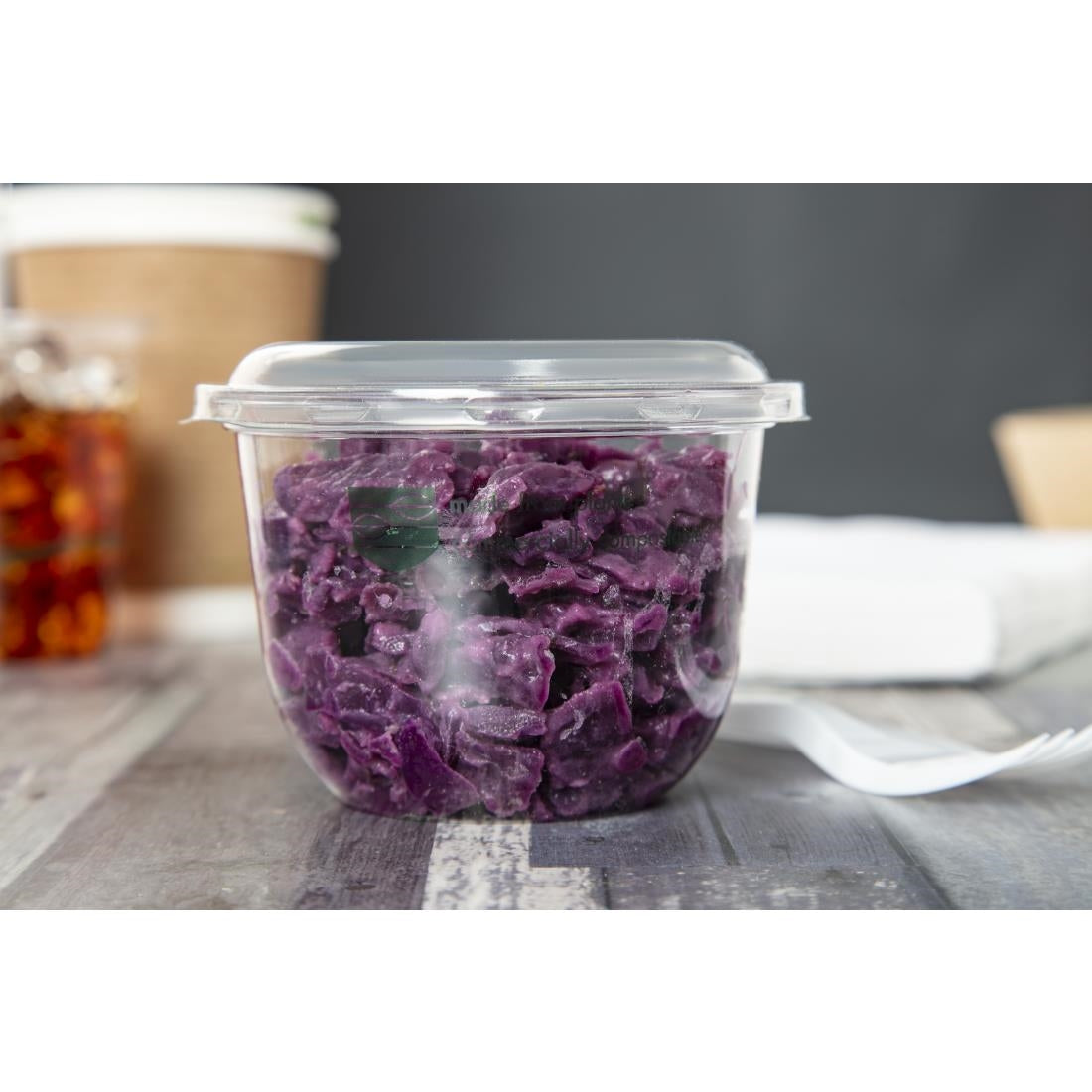 FS172 Vegware 96-Series Compostable PLA Deli Pots 10oz (Pack of 1000) JD Catering Equipment Solutions Ltd