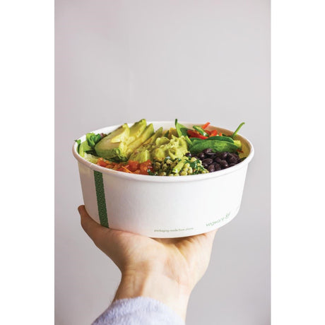 FS177 Vegware 185-Series Compostable Bon Appetit Wide PLA-lined Paper Food Bowls 32oz (Pack of 300) JD Catering Equipment Solutions Ltd