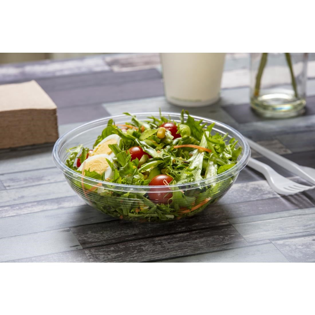 FS180 Vegware 185-Series Compostable Bon Appetit Wide PLA Salad Bowls 24oz (Pack of 300) JD Catering Equipment Solutions Ltd