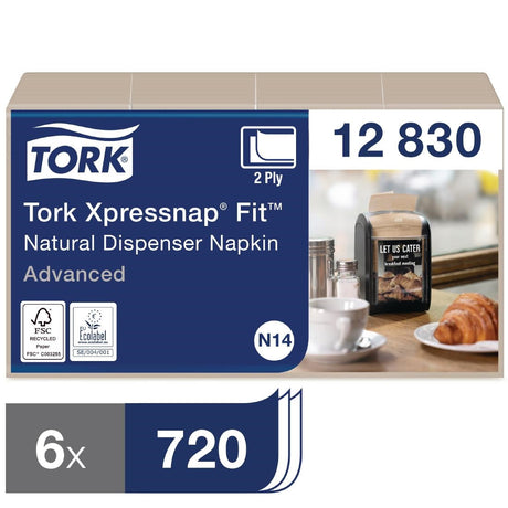 FS372 Tork Xpressnap Fit Recycled Dispenser Napkin Natural 2Ply (Pack of 6x720) JD Catering Equipment Solutions Ltd