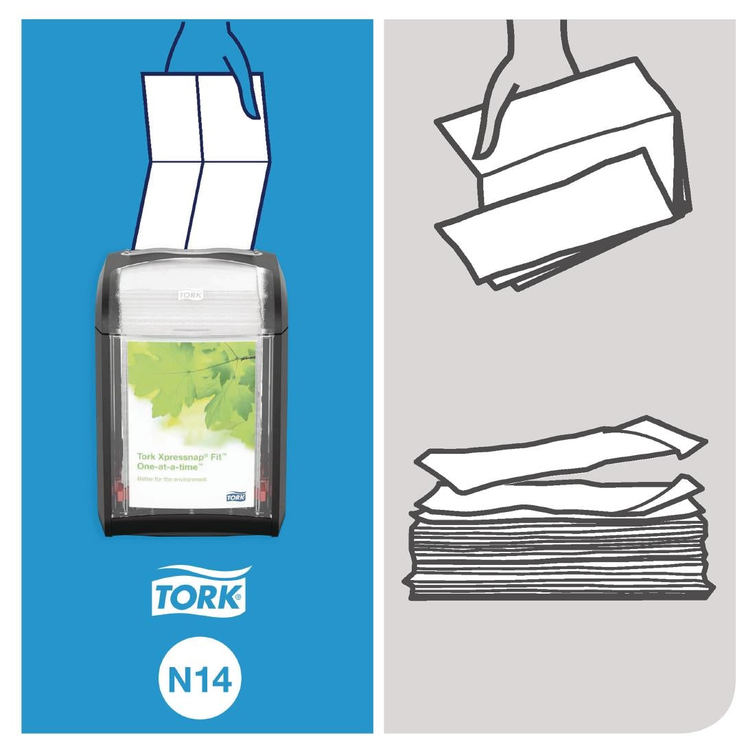 FS373 Tork Xpressnap Fit Recycled Dispenser Napkin White 2Ply (Pack of 6x720) JD Catering Equipment Solutions Ltd