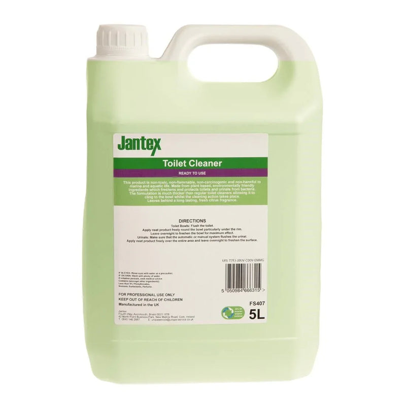 FS407 Jantex Green Toilet Cleaner Ready To Use 5Ltr - JD Catering Equipment Solutions Ltd