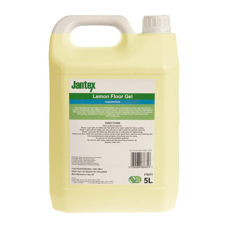 FS411 Jantex Green Lemon Floor Gel Cleaner Concentrate 5Ltr JD Catering Equipment Solutions Ltd
