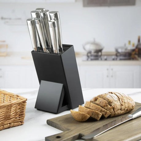 FS662 Vogue Tsuki Black Wooden Knife Block - JD Catering Equipment Solutions Ltd