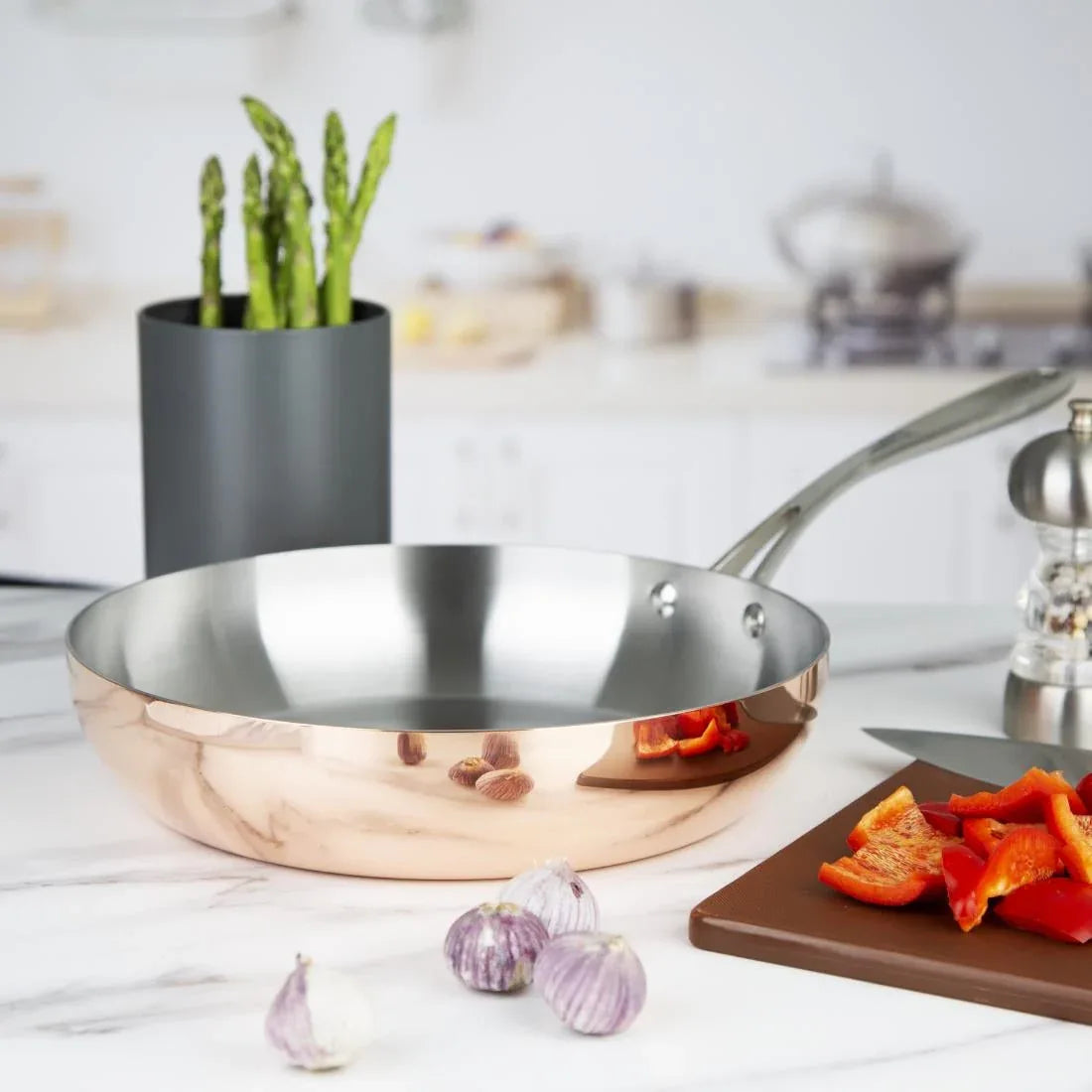FS669 Vogue Induction Tri-Wall Copper Fry Pan - 280x60mm - JD Catering Equipment Solutions Ltd