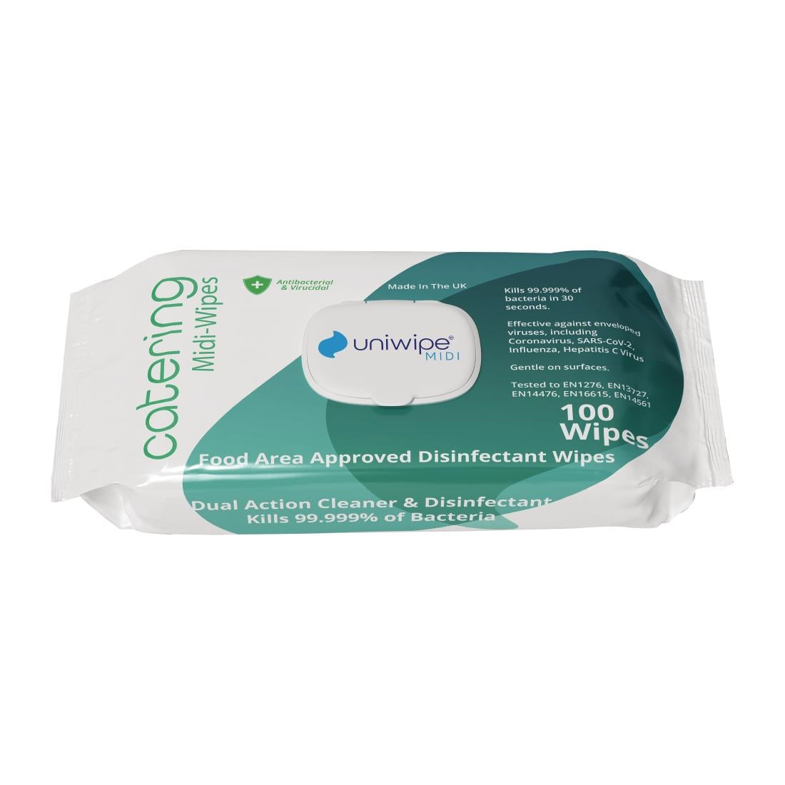 FS701 Uniwipe Catering Sanitising Midi-Wipes (Pack 100) JD Catering Equipment Solutions Ltd