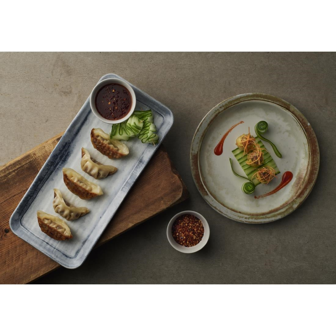 FS763 Dudson Makers Finca Limestone Organic Coupe Rect Plat 338x155mm (Pack of 6) JD Catering Equipment Solutions Ltd