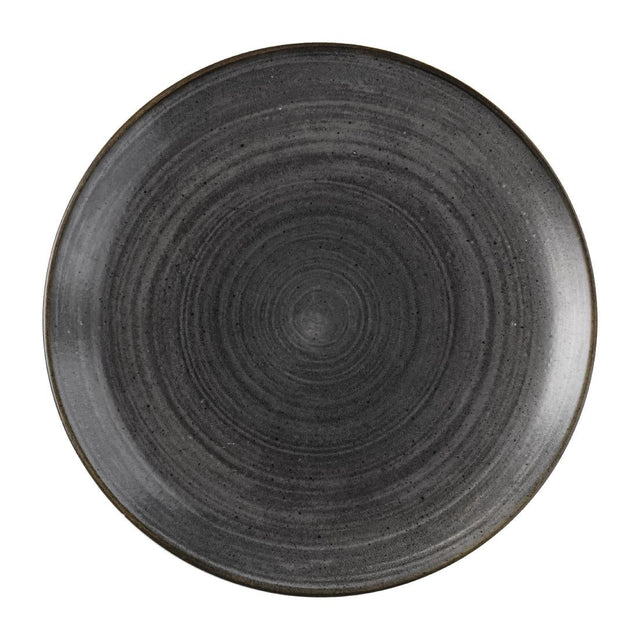 FS836 Churchill Stonecast Raw Evolve Coupe Plate Black 286mm (Pack of 12) JD Catering Equipment Solutions Ltd