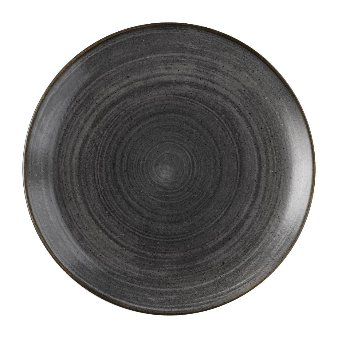 FS836 Churchill Stonecast Raw Evolve Coupe Plate Black 286mm (Pack of 12) JD Catering Equipment Solutions Ltd