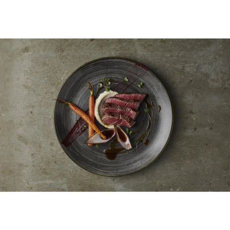 FS838 Churchill Stonecast Raw Evolve Coupe Plate Black 219mm (Pack of 12) - JD Catering Equipment Solutions Ltd
