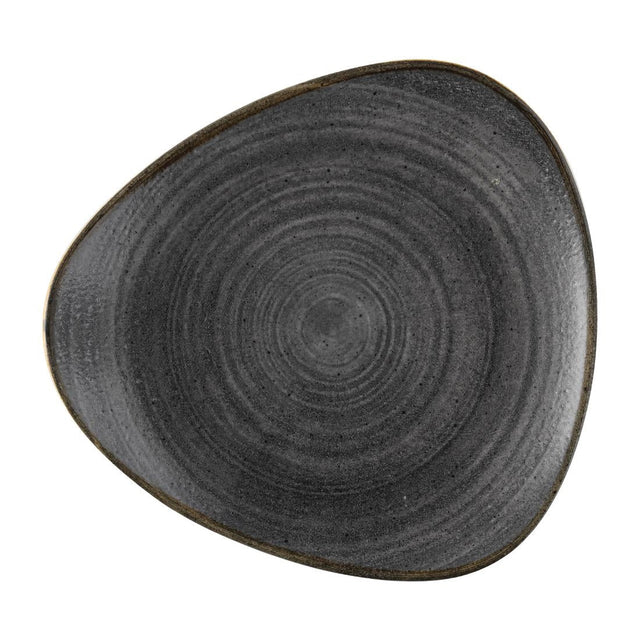 FS843 Churchill Stonecast Raw Lotus Plate Black 229mm (Pack of 12) JD Catering Equipment Solutions Ltd