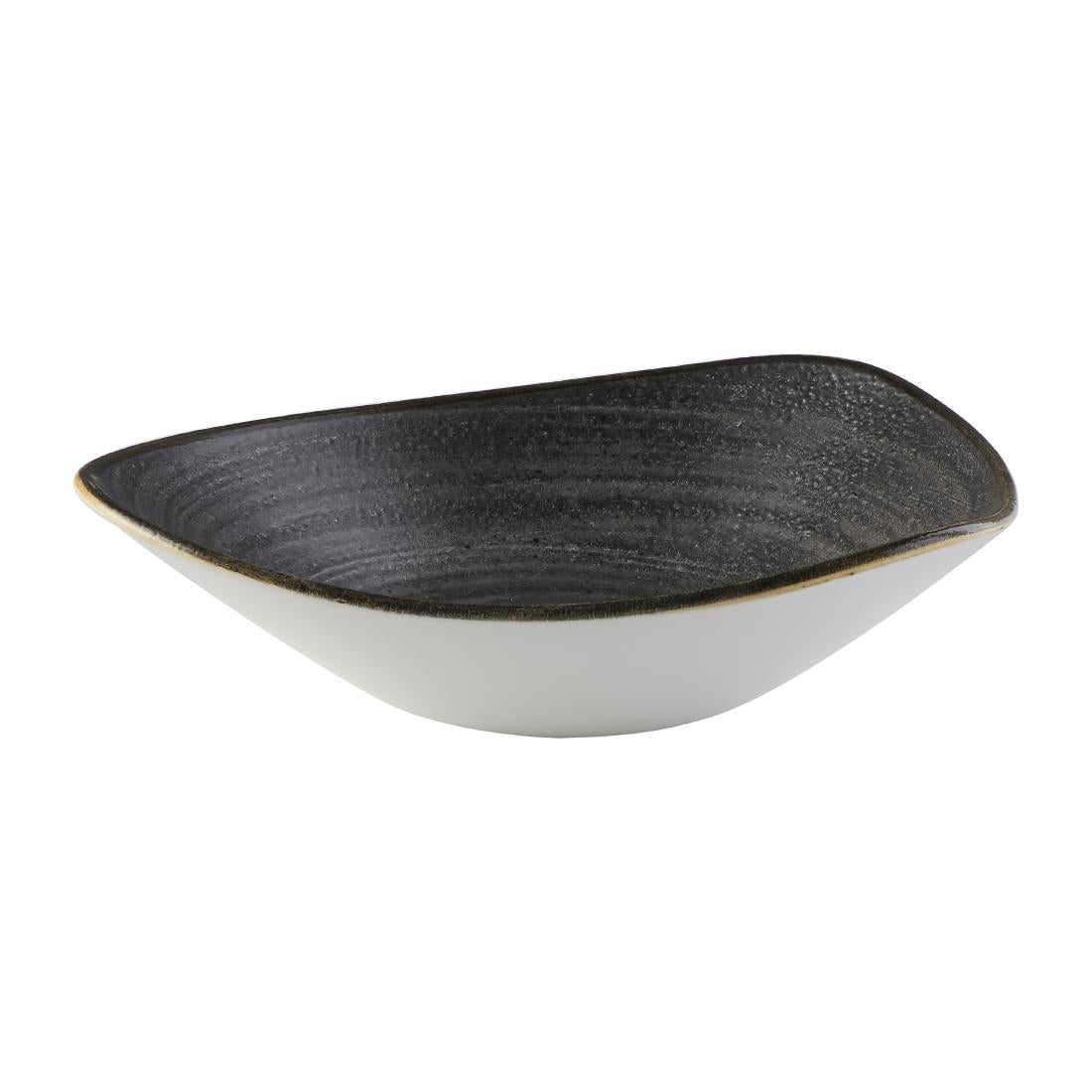 FS844 Churchill Stonecast Raw Lotus Bowl Black 229mm (Pack of 12) JD Catering Equipment Solutions Ltd