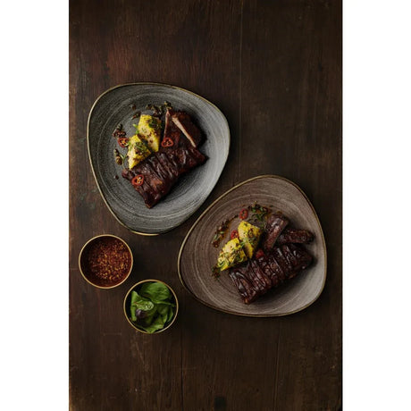 FS852 Churchill Stonecast Raw Lotus Plate Brown 254mm (Pack of 12) - JD Catering Equipment Solutions Ltd