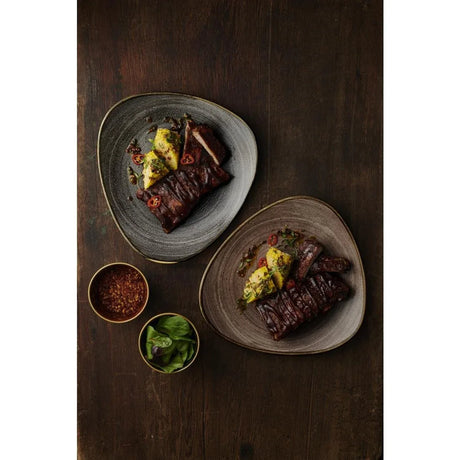 FS853 Churchill Stonecast Raw Lotus Plate Brown 229mm (Pack of 12) - JD Catering Equipment Solutions Ltd