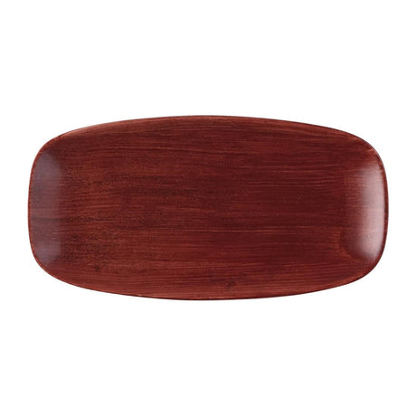 FS888 Churchill Stonecast Patina Chefs Oblong Plate Red Rust 287x152mm (Pack of 12) JD Catering Equipment Solutions Ltd