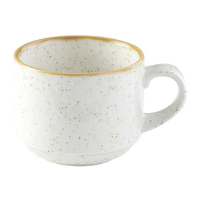 FS904 Churchill Stonecast Profile Stacking Cup Barley White 227ml (Pack of 12) - JD Catering Equipment Solutions Ltd