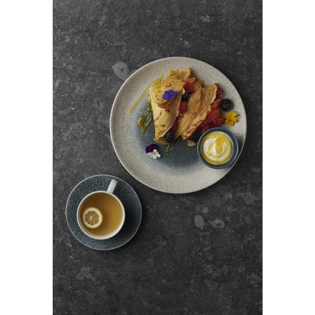 FS917 Churchill Raku Duo Agate Evolve Coupe Plate Topaz 260mm (Pack of 12) JD Catering Equipment Solutions Ltd