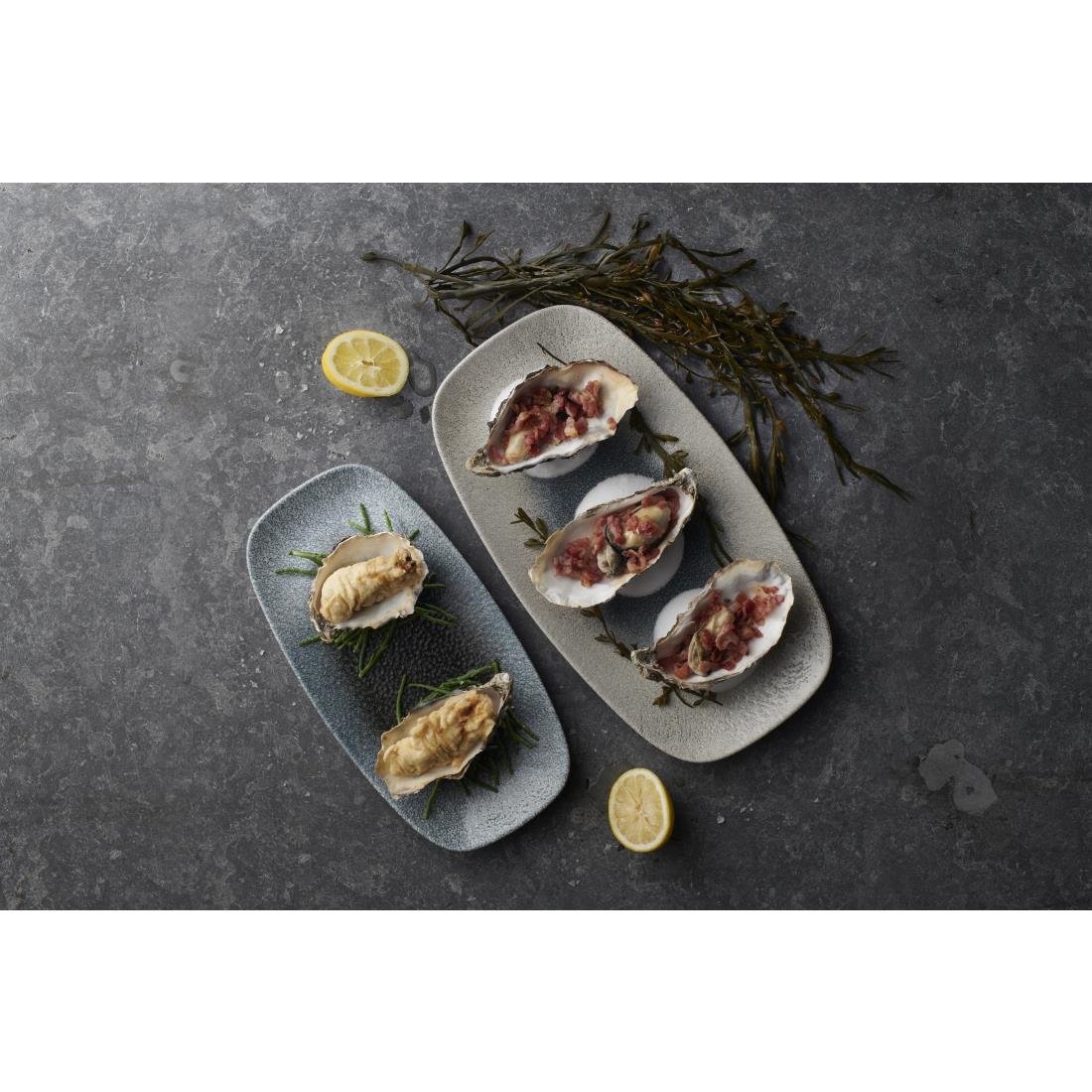 FS930 Churchill Raku Duo Chefs Oblong Plate Topaz Quartz 287x152mm (Pack of 12) JD Catering Equipment Solutions Ltd