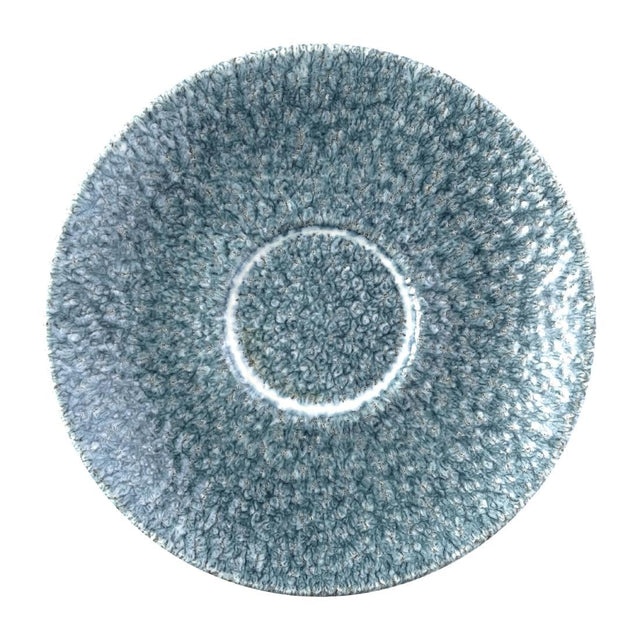 FS934 Churchill Raku Duo Cappuccino Saucer Topaz Blue 159mm (Pack of 12) JD Catering Equipment Solutions Ltd
