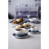 FS934 Churchill Raku Duo Cappuccino Saucer Topaz Blue 159mm (Pack of 12) JD Catering Equipment Solutions Ltd