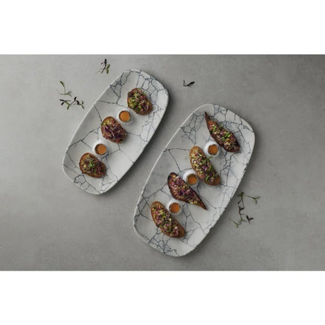 FS942 Churchill Studio Prints Kintsugi Pearl Chefs Oblong Plate Grey 287x152mm (Pack of 12) - JD Catering Equipment Solutions Ltd