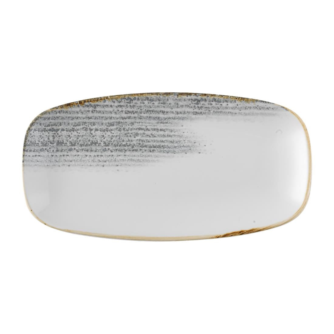 FS950 Churchill Studio Prints Homespun Accents Jasper Chefs Oblong Plate Grey 287x152mm (Pack of 12) JD Catering Equipment Solutions Ltd