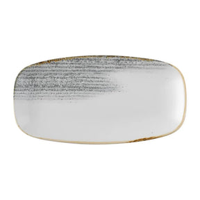 FS951 Churchill Studio Prints Homespun Accents Jasper Chefs Oblong Plate Grey 348x189mm (Pack of 6) - JD Catering Equipment Solutions Ltd