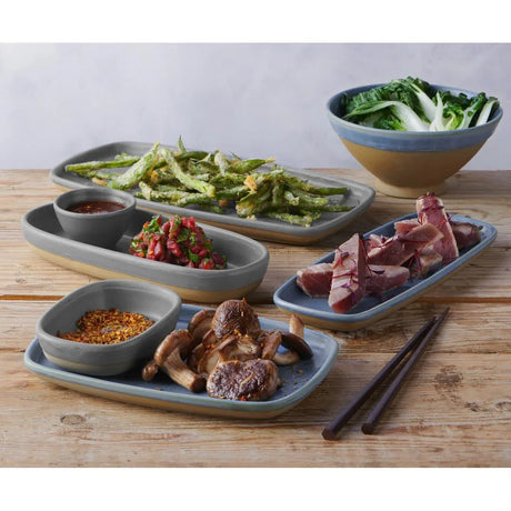 FS954 Churchill Emerge Oslo Oblong Plate Blue 287x146mm (Pack of 6) - JD Catering Equipment Solutions Ltd