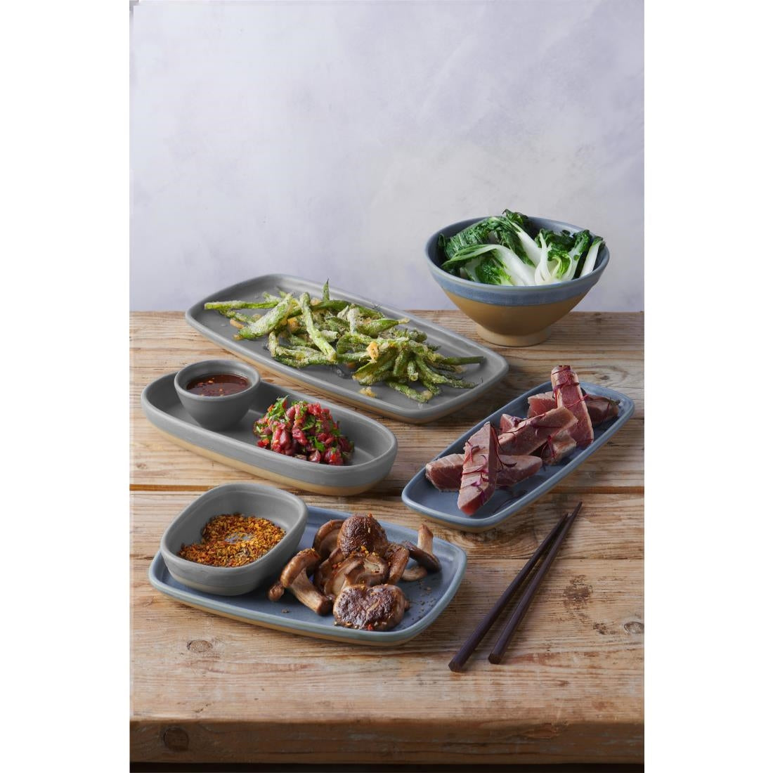 FS954 Churchill Emerge Oslo Oblong Plate Blue 287x146mm (Pack of 6) JD Catering Equipment Solutions Ltd