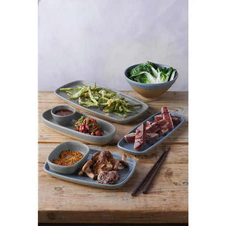 FS954 Churchill Emerge Oslo Oblong Plate Blue 287x146mm (Pack of 6) - JD Catering Equipment Solutions Ltd