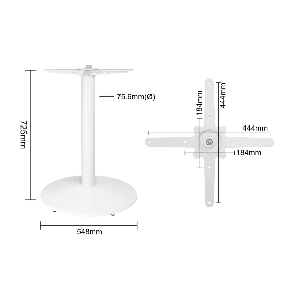 FT029 Bolero Cast Iron Round Table Base White JD Catering Equipment Solutions Ltd